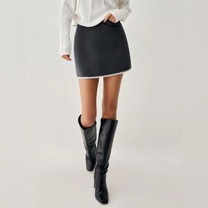 Embroidered Trim Mini Skirt‎